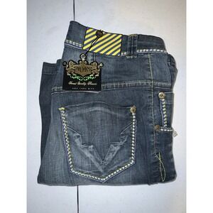 Y2K Akademiks Bootcut Jeans Women's Size 30 Blue Medium Wash Blokecore NWT